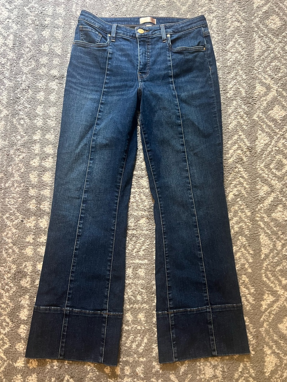 Kut from the Kloth Kelsey Fab Ab Ankle Flare Wide-Leg Jeans size 8